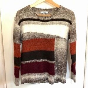 Reitmans cotton mix media stripe color block Sweater size S